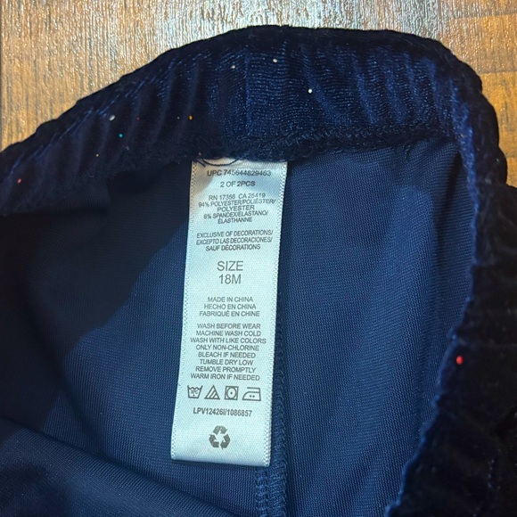 Little Me Night Sparkle Velour Hoodie Set, Navy Blue, 18 Months Christmas Winter - Picture 12 of 12